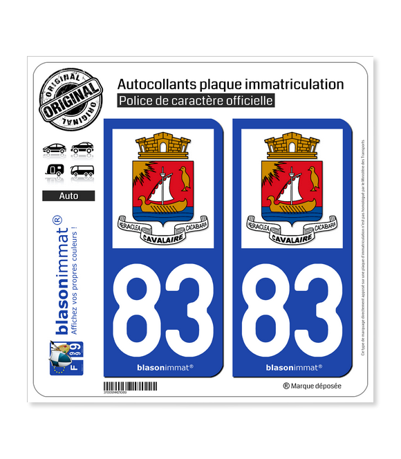 83 Cavalaire-sur-Mer - Ville | Autocollant plaque immatriculation