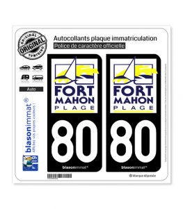 80 Fort-Mahon-Plage - Ville | Autocollant plaque immatriculation