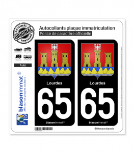 65 Lourdes - Armoiries | Autocollant plaque immatriculation
