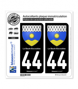 44 La Baule-Escoublac - Armoiries | Autocollant plaque immatriculation