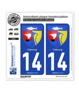 14 Cabourg - Armoiries | Autocollant plaque immatriculation