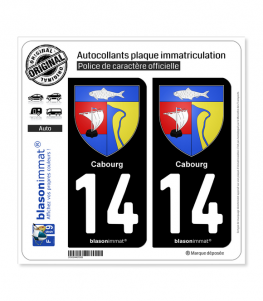 14 Cabourg - Armoiries | Autocollant plaque immatriculation