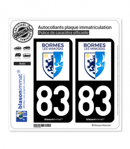 83 Bormes-les-Mimosas - Ville | Autocollant plaque immatriculation