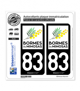 83 Bormes-les-Mimosas - Tourisme | Autocollant plaque immatriculation