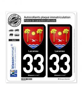 33 Lacanau - Armoiries | Autocollant plaque immatriculation