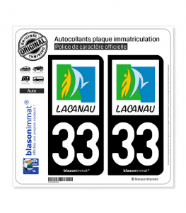 33 Lacanau - Ville | Autocollant plaque immatriculation