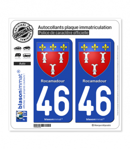 46 Rocamadour - Armoiries | Autocollant plaque immatriculation