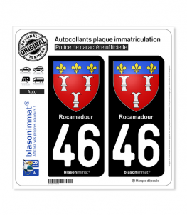 46 Rocamadour - Armoiries | Autocollant plaque immatriculation
