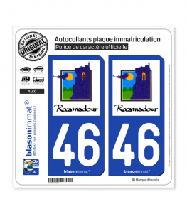 46 Rocamadour - Commune | Autocollant plaque immatriculation