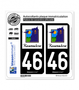 46 Rocamadour - Commune | Autocollant plaque immatriculation