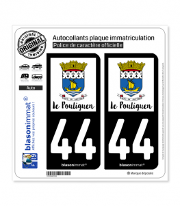 44 Le Pouliguen - Ville | Autocollant plaque immatriculation