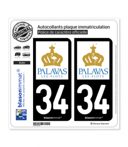 34 Palavas-les-Flots - Ville | Autocollant plaque immatriculation