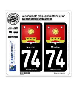 74 Morzine - Armoiries | Autocollant plaque immatriculation