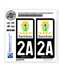 2A Sartène - Cità | Autocollant plaque immatriculation