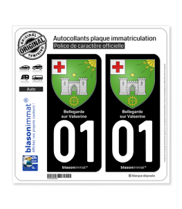 01 Bellegarde-sur-Valserine - Armoiries | Autocollant plaque immatriculation