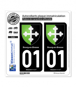 01 Bourg-en-Bresse - Armoiries | Autocollant plaque immatriculation