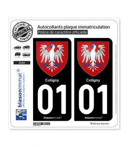 01 Coligny - Armoiries | Autocollant plaque immatriculation