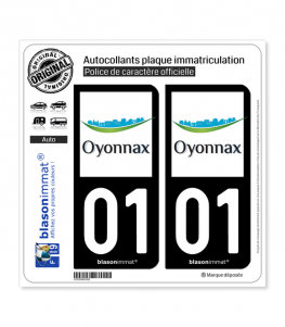 01 Oyonnax - Ville | Autocollant plaque immatriculation