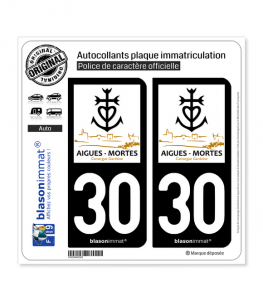 30 Aigues-Mortes - Ville | Autocollant plaque immatriculation