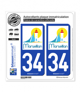 34 Marseillan - Tourisme | Autocollant plaque immatriculation