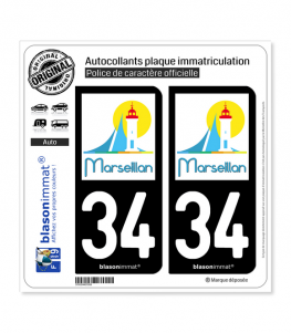 34 Marseillan - Tourisme | Autocollant plaque immatriculation