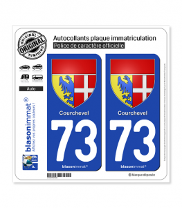 73 Courchevel - Armoiries | Autocollant et plaque immatriculation