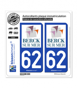 62 Berck-sur-Mer - Ville | Autocollant plaque immatriculation