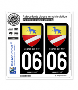 06 Cagnes-sur-Mer - Armoiries | Autocollant plaque immatriculation