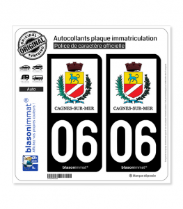 06 Cagnes-sur-Mer - Ville | Autocollant plaque immatriculation