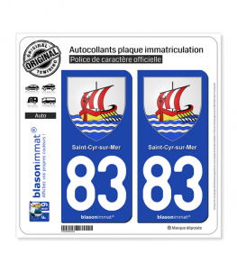 83 Saint-Cyr-sur-Mer - Armoiries | Autocollant plaque immatriculation