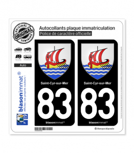 83 Saint-Cyr-sur-Mer - Armoiries | Autocollant plaque immatriculation