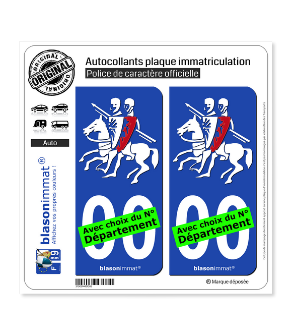 Cavaliers des Templiers | Autocollant plaque immatriculation