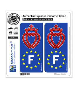 F Coeur Vendéen - Identifiant Européen | Autocollant plaque immatriculation