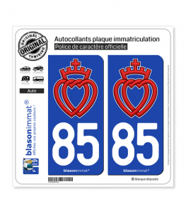 85 Vendée - Coeur Vendéen | Autocollant plaque immatriculation