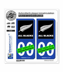 All Blacks | Autocollant plaque immatriculation