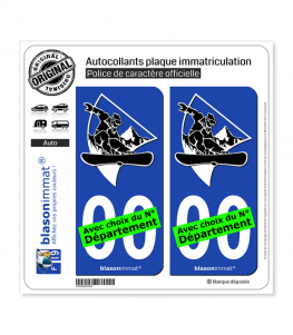 Snowboarder | Autocollant plaque immatriculation