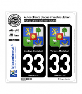 33 Vendays-Montalivet - Armoiries | Autocollant plaque immatriculation