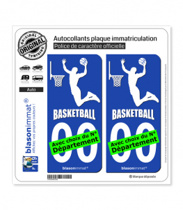 Basketteur - White | Autocollant plaque immatriculation