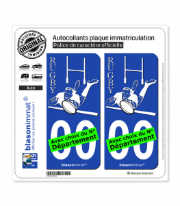 Rugbyman - White | Autocollant plaque immatriculation