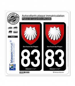 83 Six-Fours-les-Plages - Armoiries | Autocollant plaque immatriculation