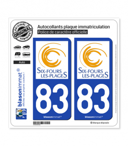 83 Six-Fours-les-Plages - Ville | Autocollant plaque immatriculation