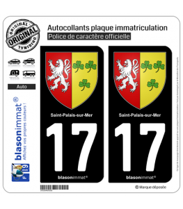 17 Saint-Palais-sur-Mer - Armoiries | Autocollant plaque immatriculation