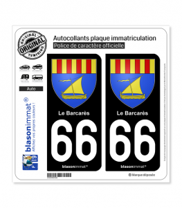 66 Le Barcarès - Armoiries | Autocollant plaque immatriculation