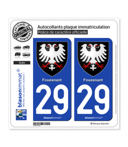 29 Fouesnant - Armoiries | Autocollant plaque immatriculation