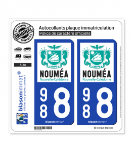 988 Nouméa - Ville | Autocollant plaque immatriculation