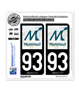 93 Montreuil - Ville | Autocollant plaque immatriculation