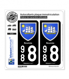 988 Nouméa - Armoiries | Autocollant plaque immatriculation