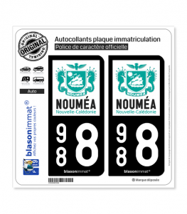 988 Nouméa - Ville | Autocollant plaque immatriculation