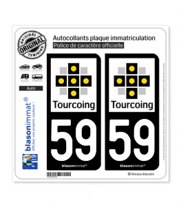 59 Tourcoing - Ville | Autocollant plaque immatriculation