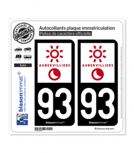 93 Aubervilliers - Ville | Autocollant plaque immatriculation
